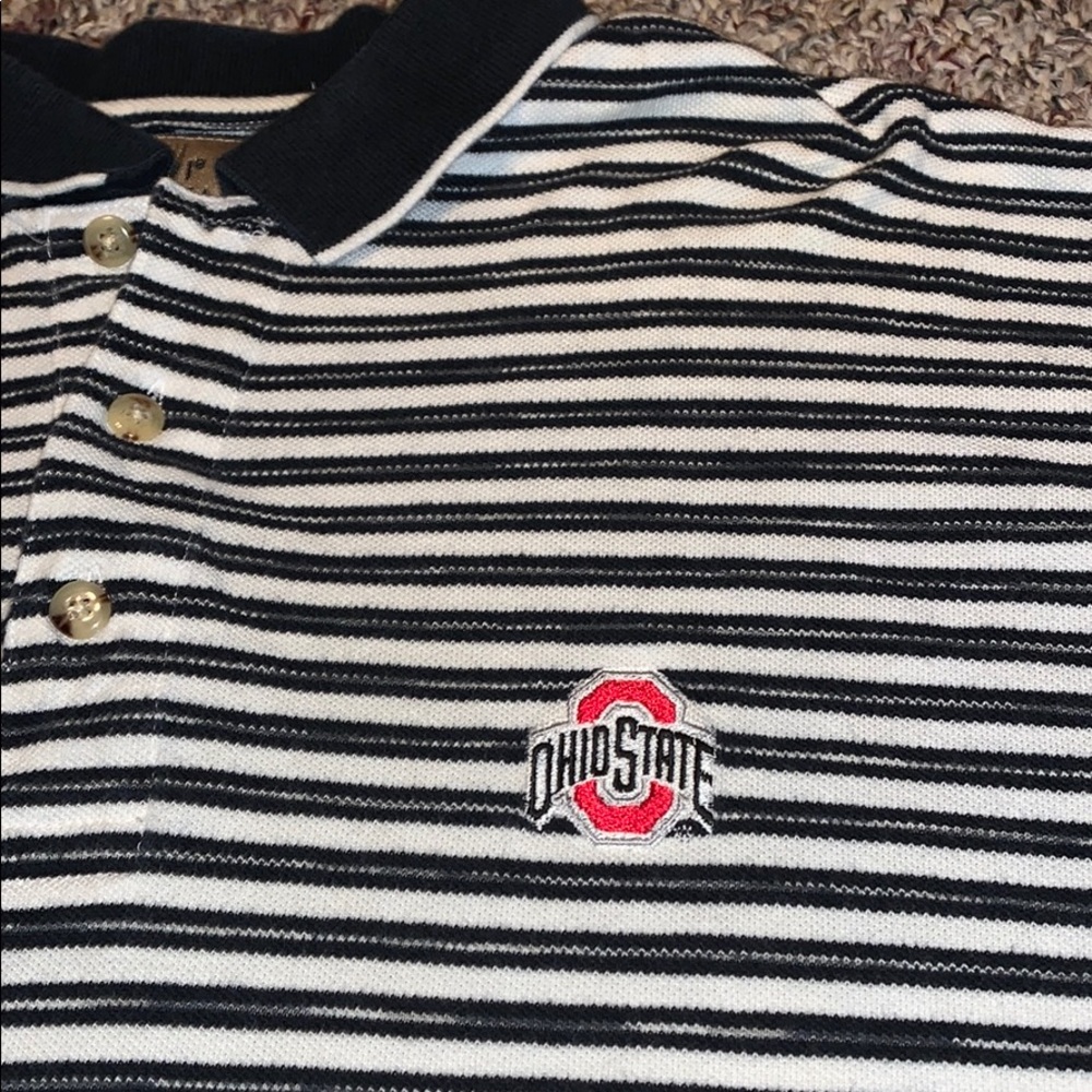 Ohio State Buckeyes Stripe polo XL Black/White